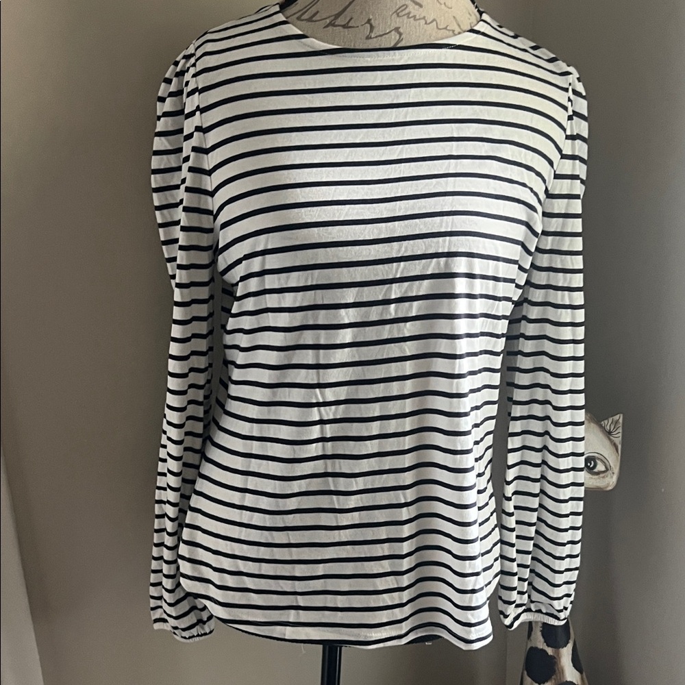 Boden Classic Black and White Striped Women's Top